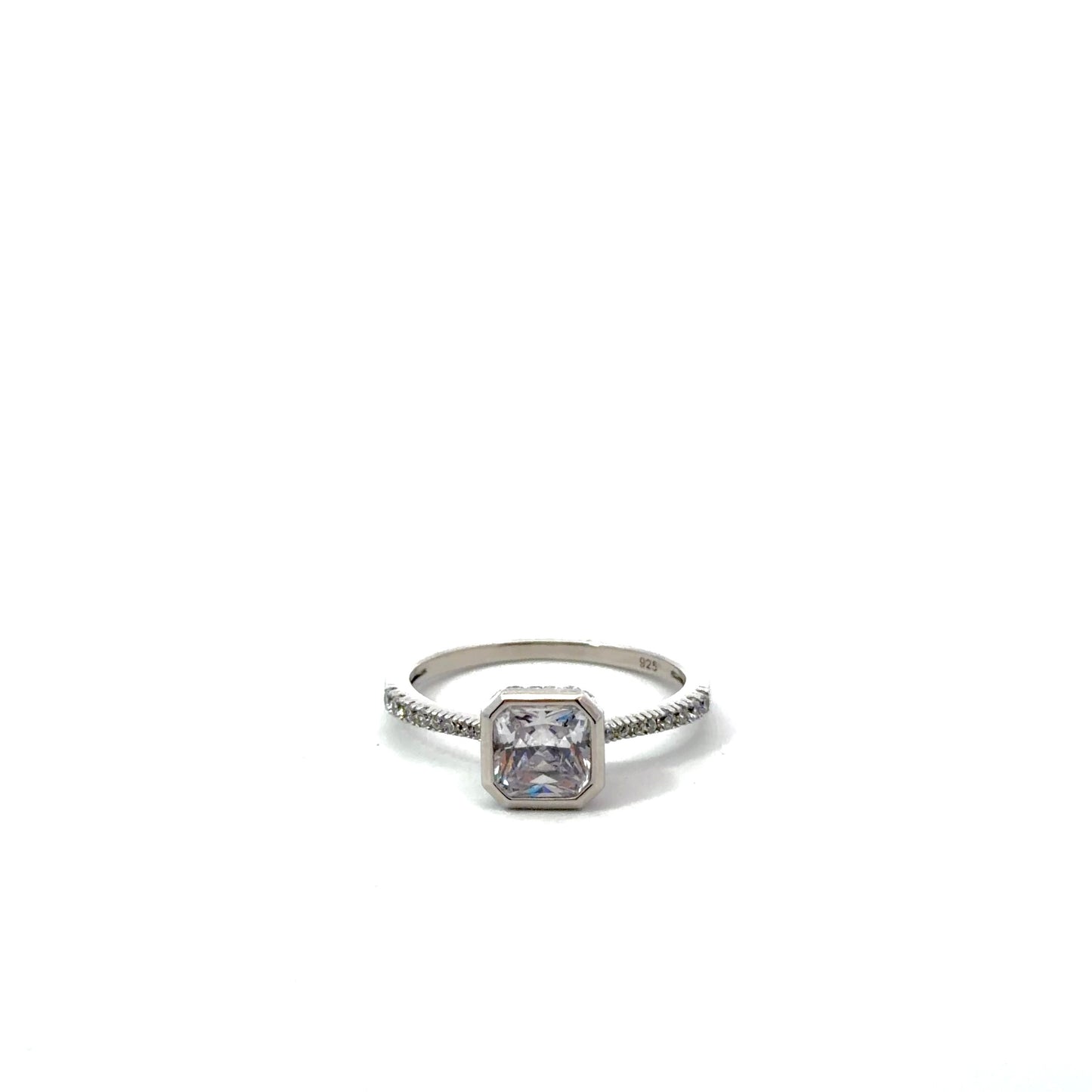 Sterling Silver Contemporary Style Engagement Ring