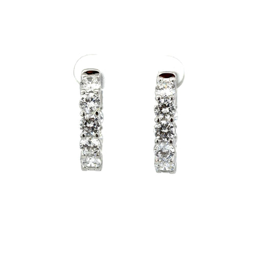Sterling Silver Radiant Hoop Earrings