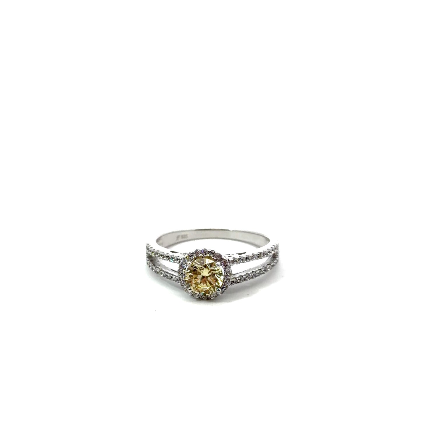 Sterling Silver Fancy Yellow Ring