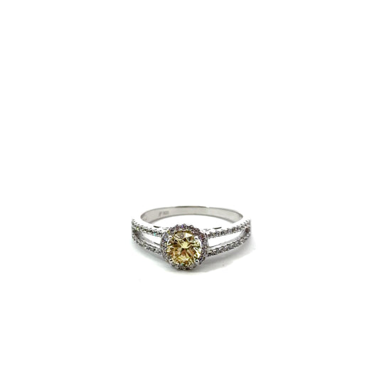 Sterling Silver Fancy Yellow Ring