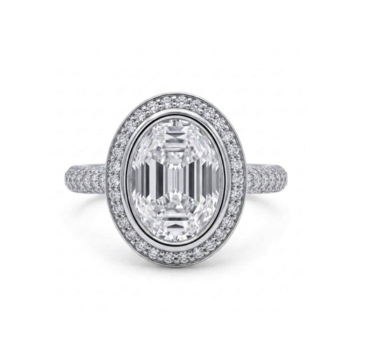 Sterling Silver Oval-cut Stone Cocktail Ring