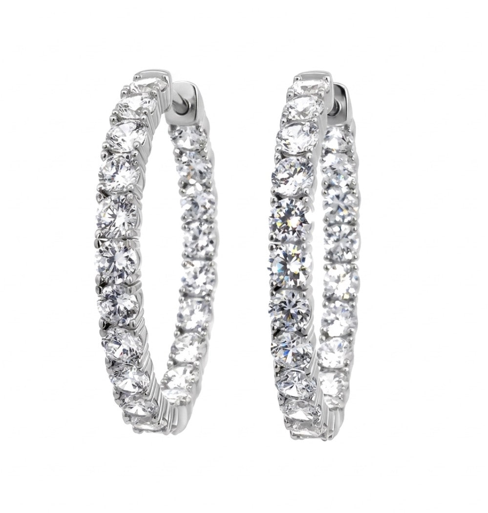 Inside-Out Round Shape 1.62-inch 12.60 ct. Hoop Earrings