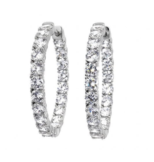 Inside-Out Round Shape 1.62-inch 12.60 ct. Hoop Earrings