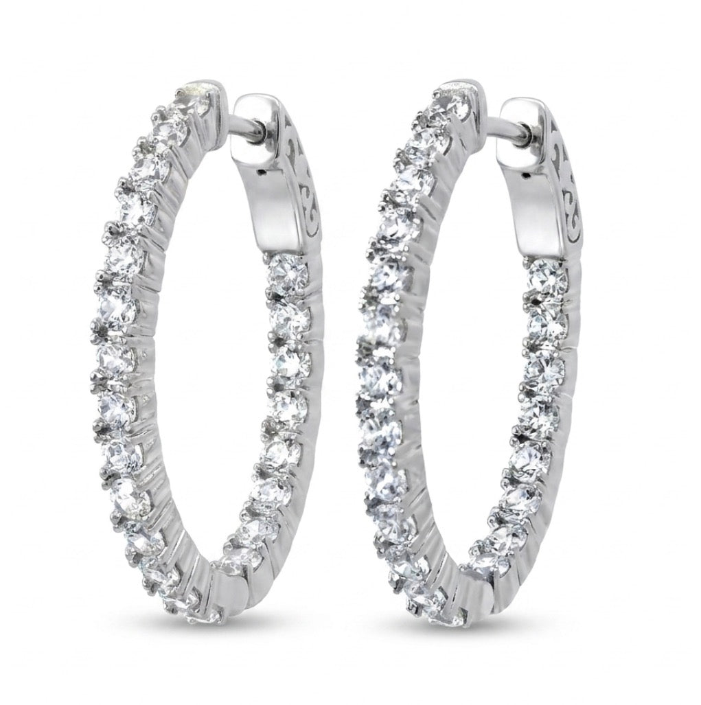 Inside-Out Oval Shape 0.95-inch2.94 ct. Hoop Earrings