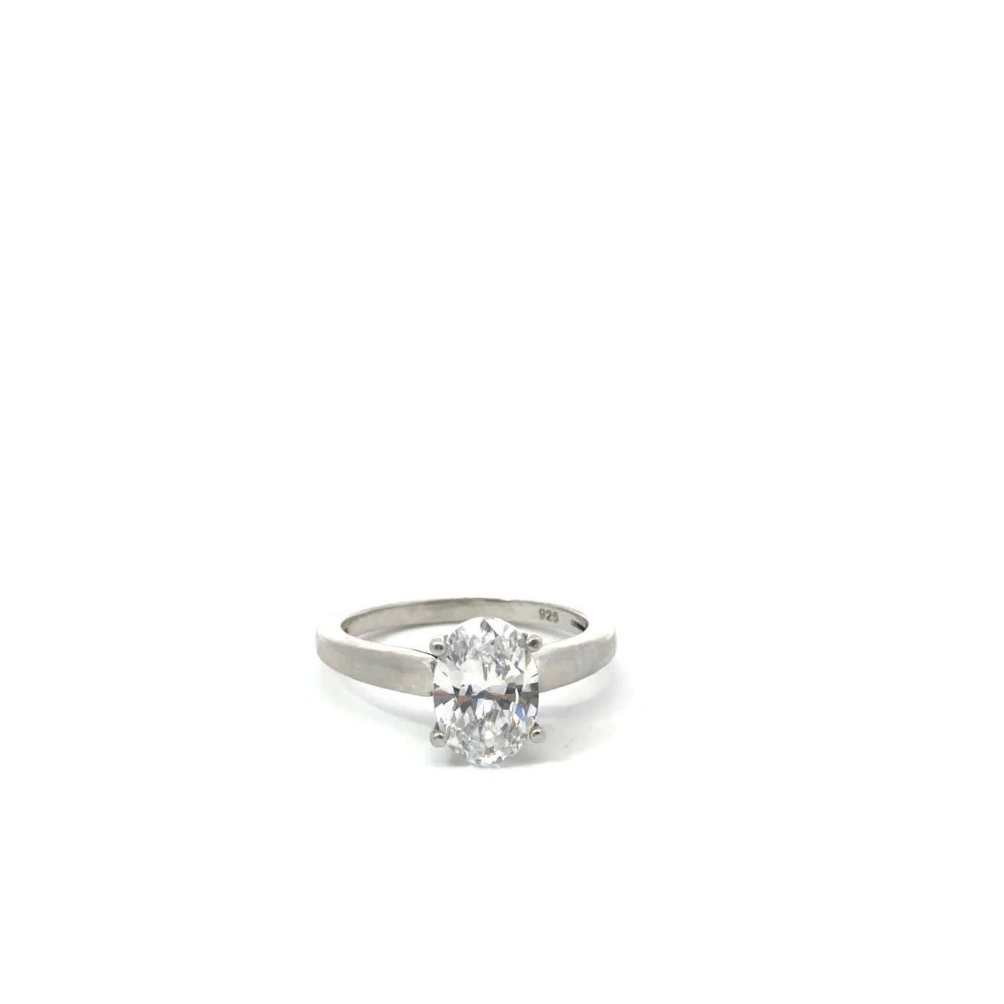 Sterling Silver Oval Cut Solitaire Ring