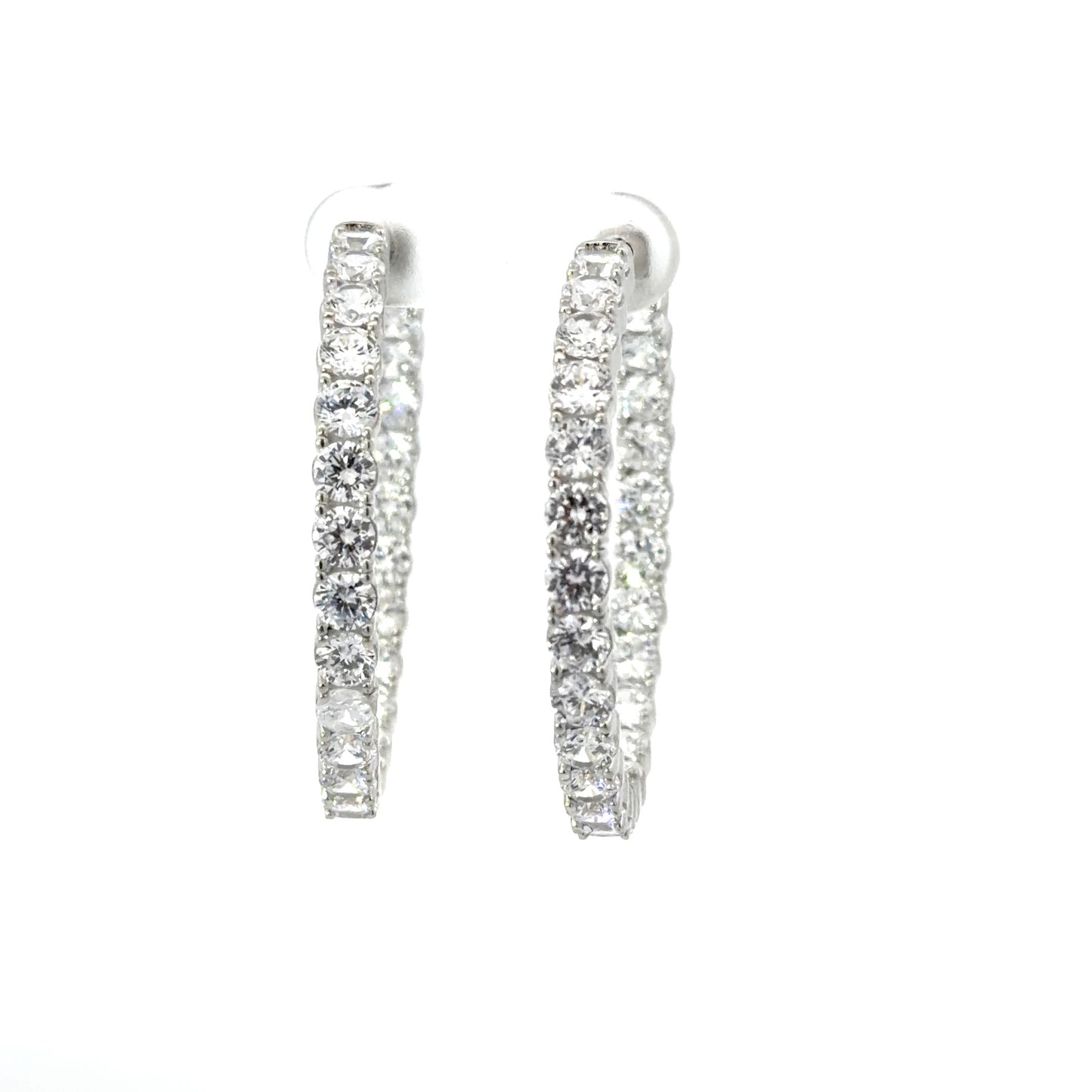 Sterling Silver Luxurious Hoop Earrings
