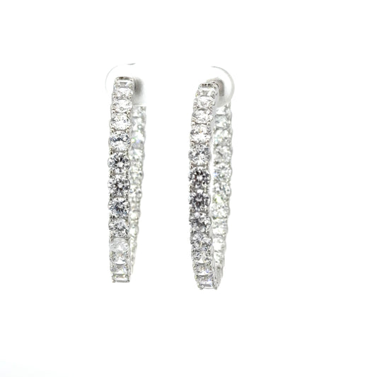 Sterling Silver Luxurious Hoop Earrings