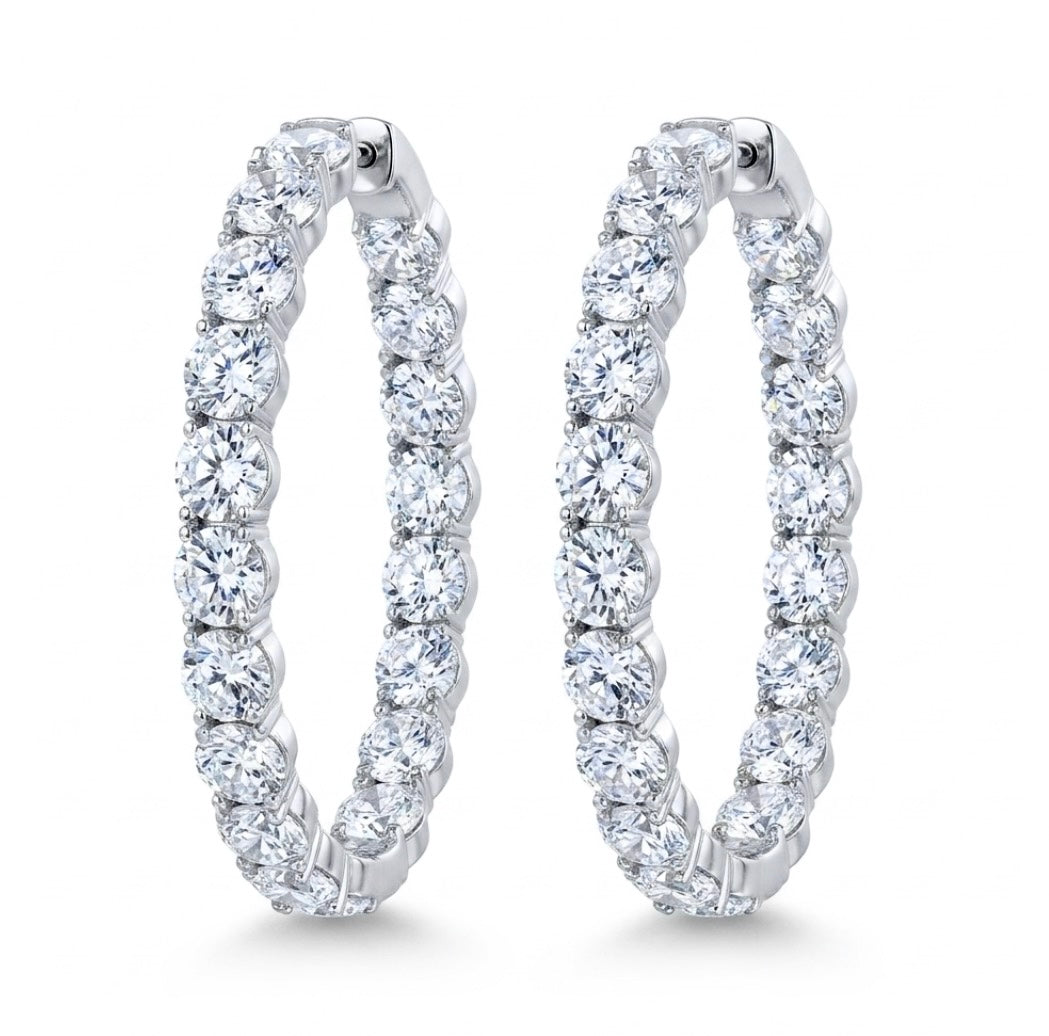 Inside-Out Oval Shape 2-inch Hoop Earrings