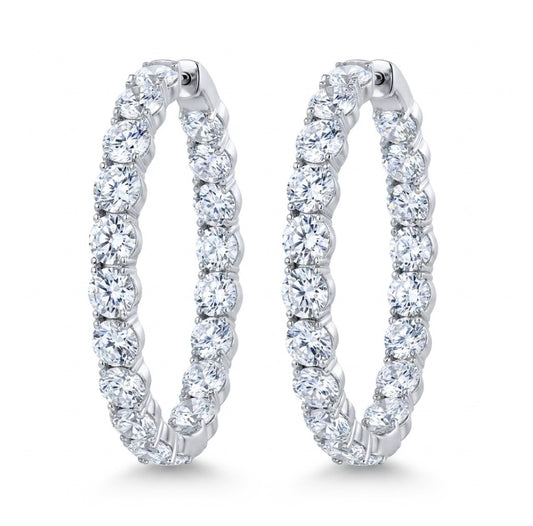 Inside-Out Oval Shape 2-inch Hoop Earrings