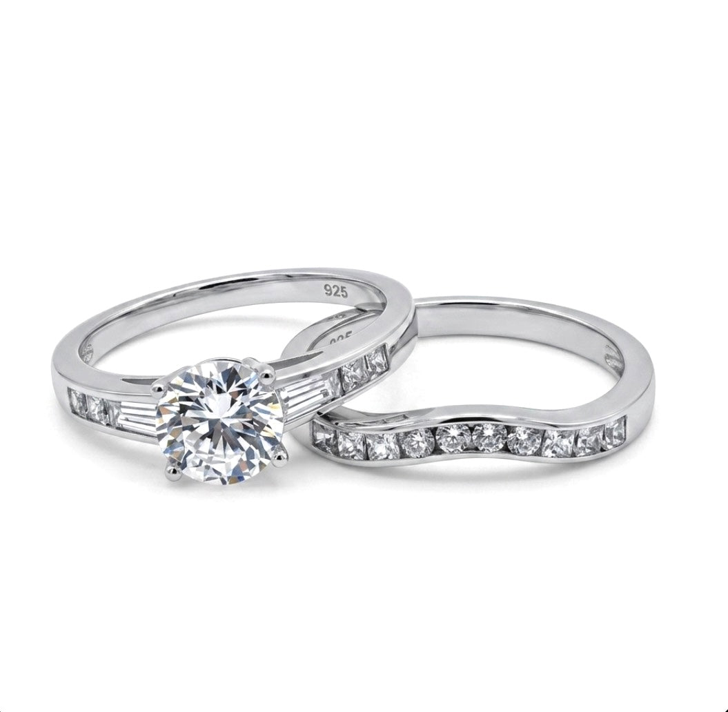Sterling Silver Wedding Ring Set