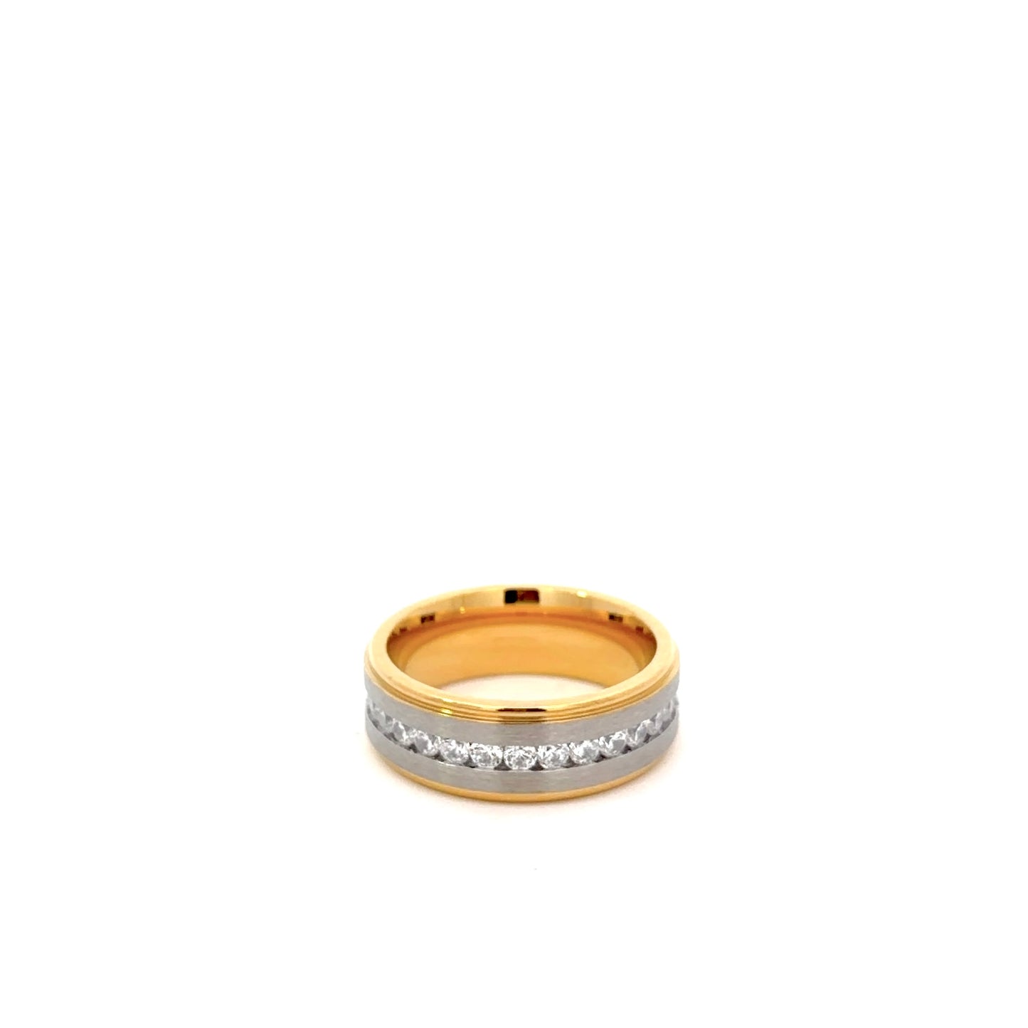 Gold Plated Cubic Zirconia Men’s Wedding Band
