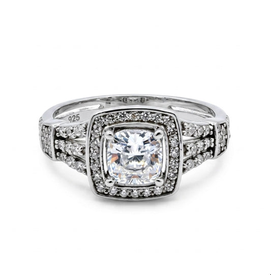 Sterling Silver Cushion Cut Ring