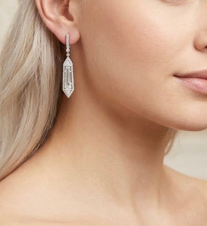 Art Deco Inspired Drop Earrings
