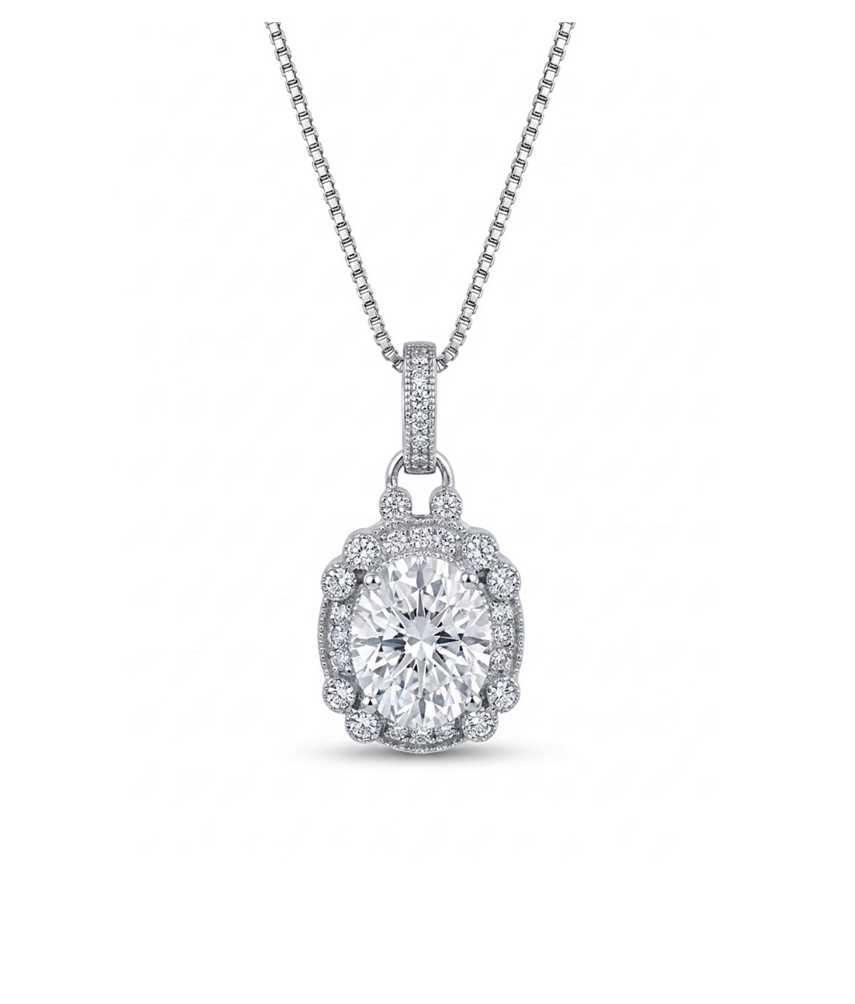 Sterling Silver Oval-cut Necklace
