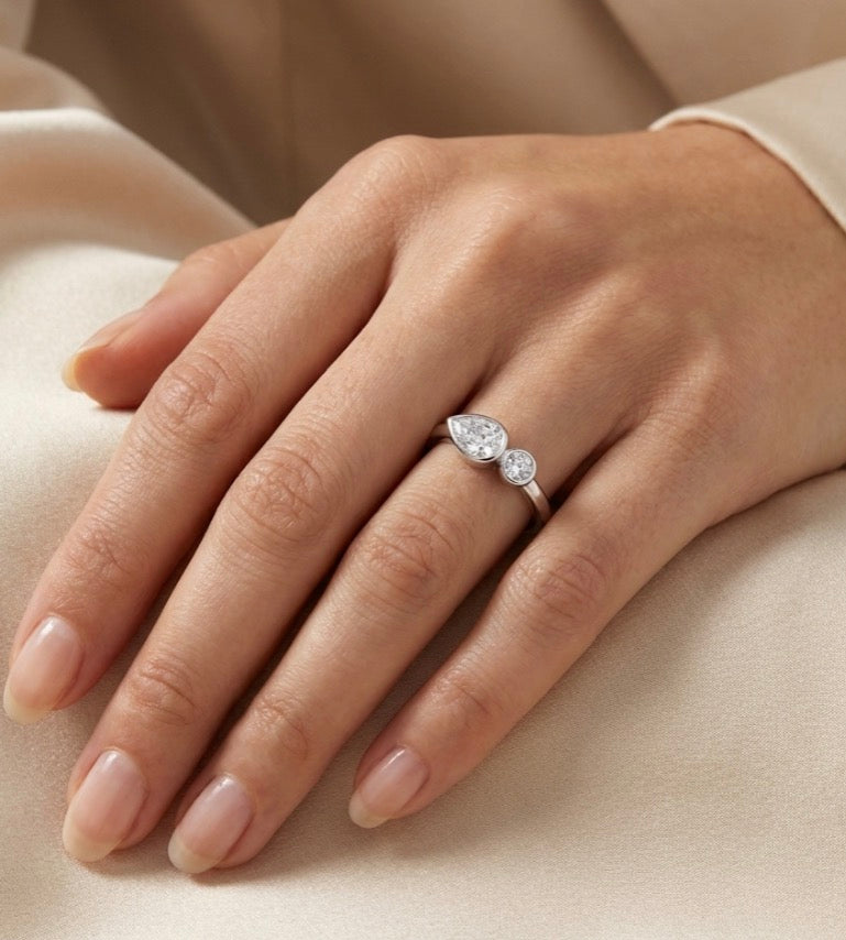 Sterling Silver Two-Stone Ring