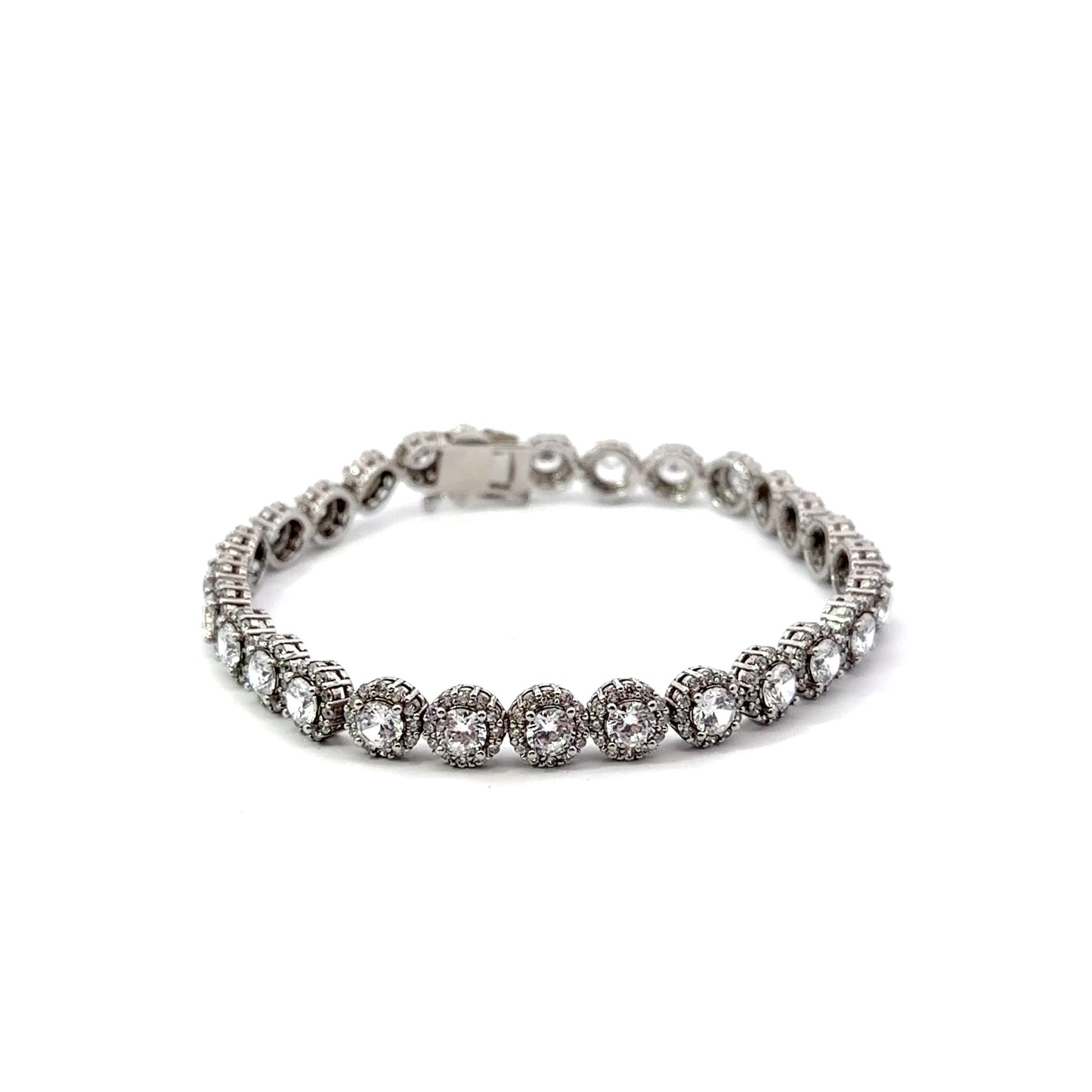 Sterling Silver Round Cubic Zirconia Tennis Bracelet
