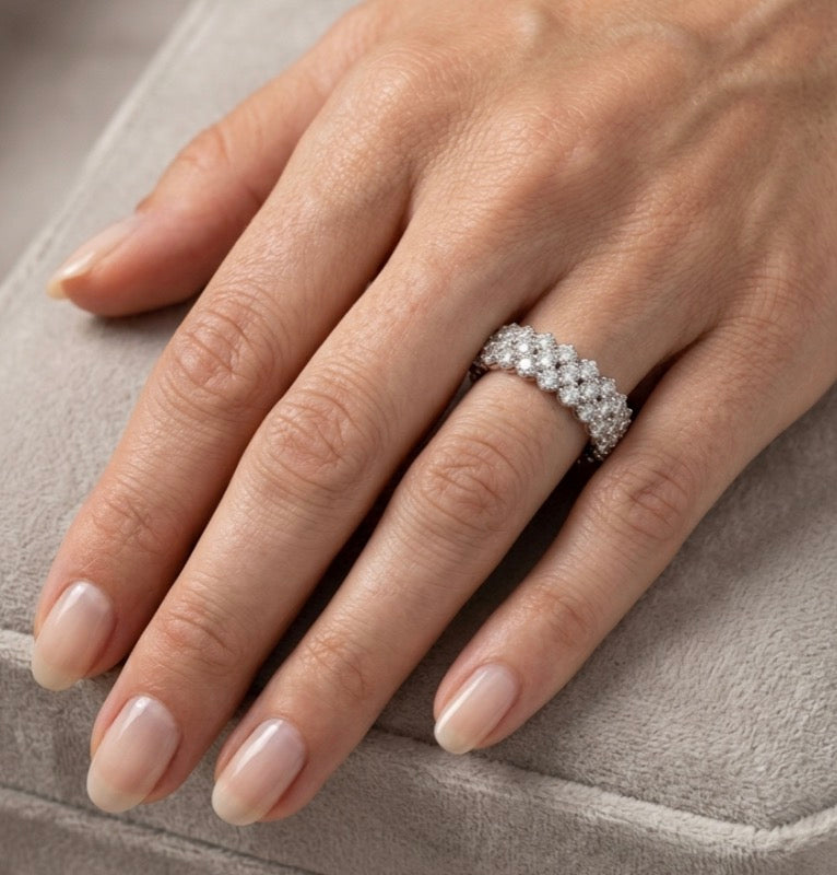 Sterling Silver Eternity Ladies Band