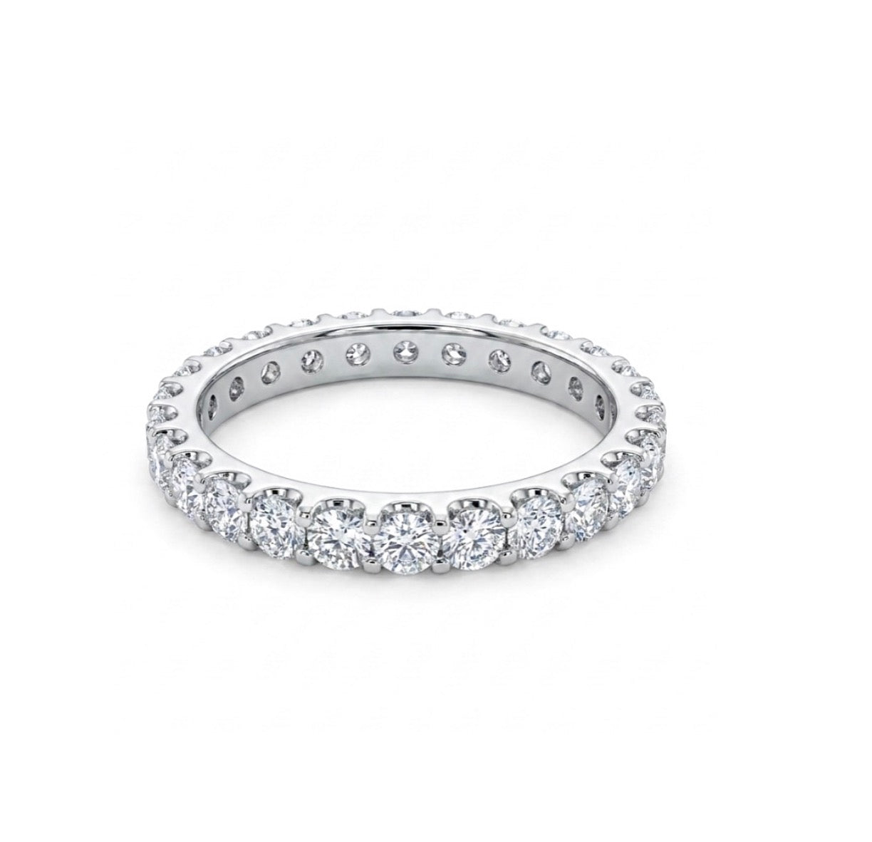 Sterling Silver Round cut Eternity Band