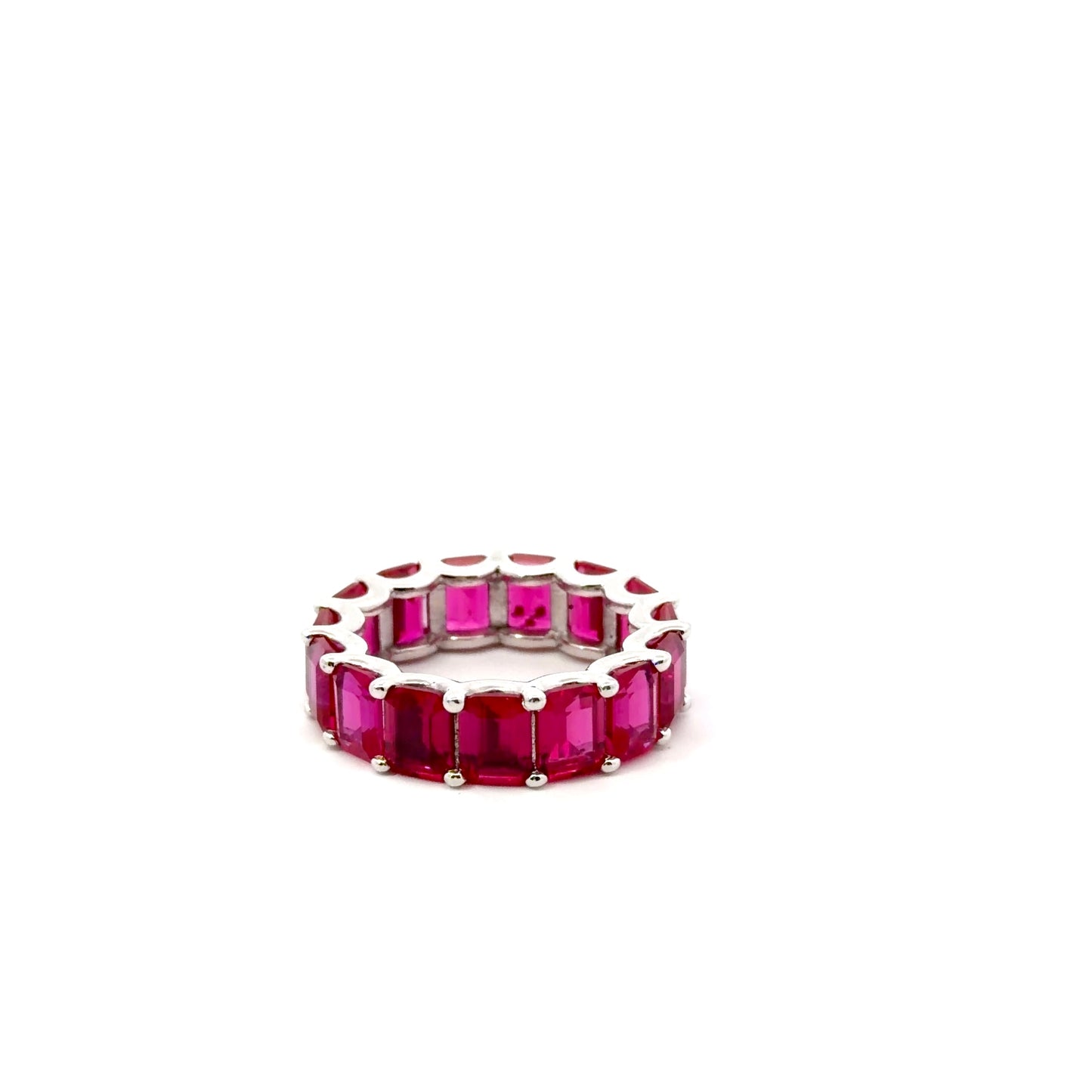 Sterling Silver Emerald-Cut Eternity Ring