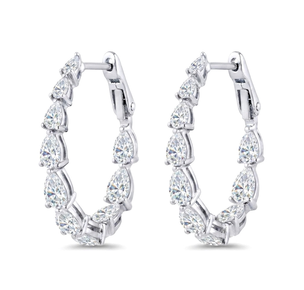 Inside-Out Oval Shape 1-inch Hoop Earrings