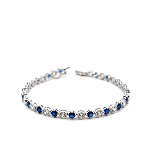 Sterling Silver Bezel Set Tennis Bracelet