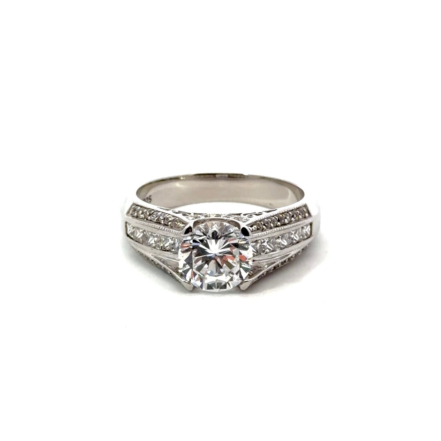 Sterling Silver Cathedral Style Vintage Design Ring