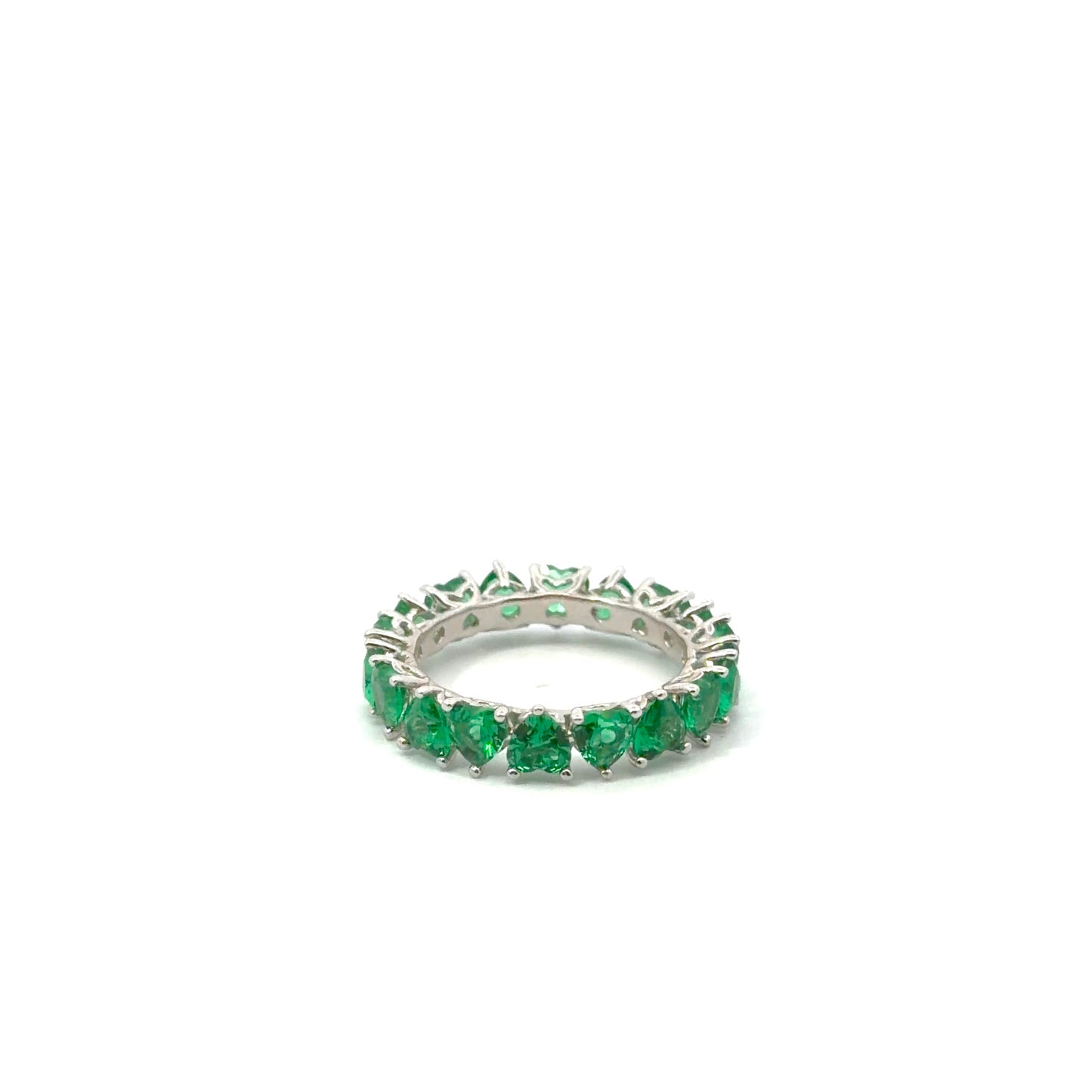 Sterling Silver Heart Shaped Eternity Ring