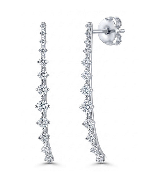 Curved Cubic Zirconia Drop Earrings