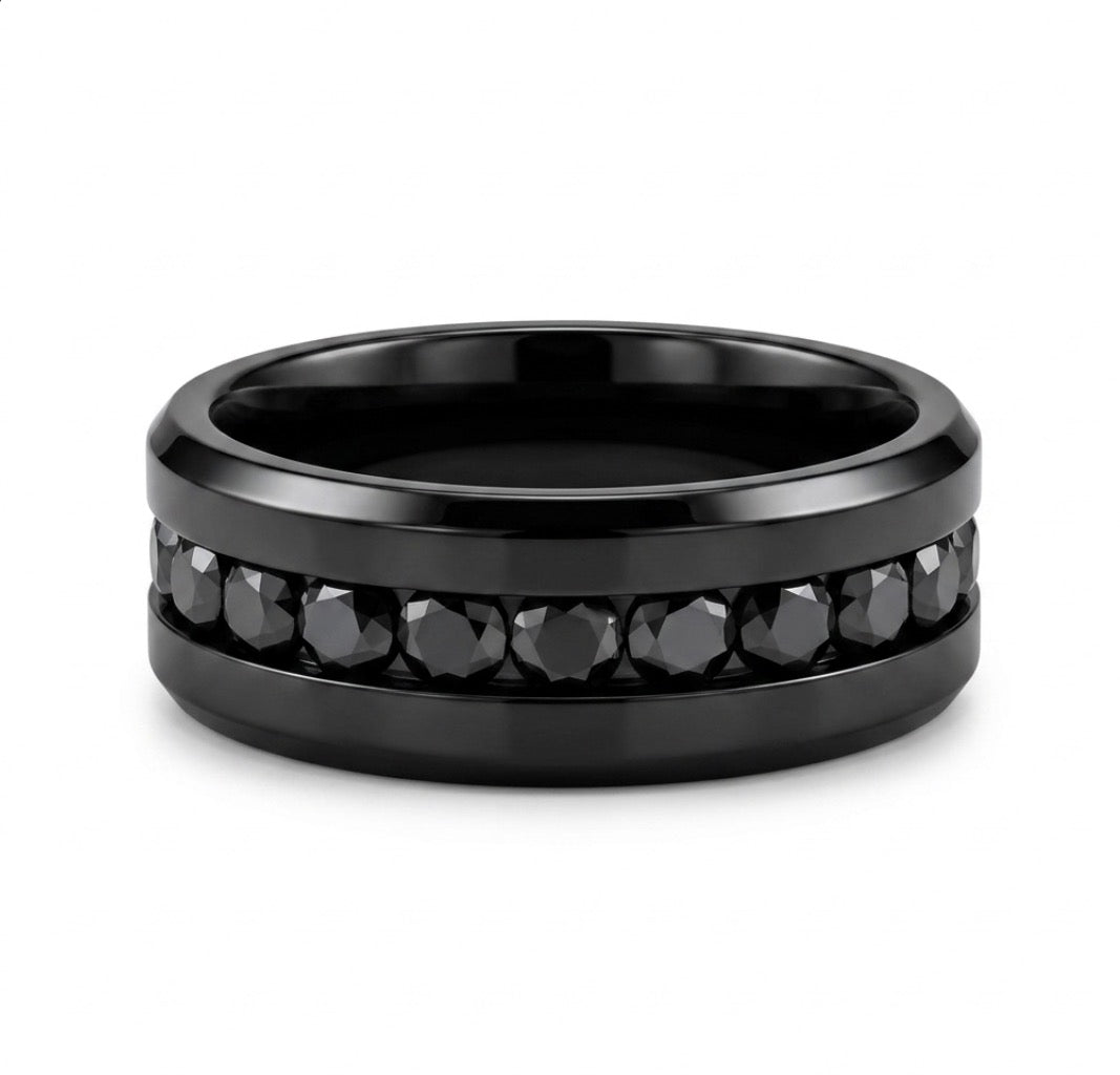 Black Eternity Ring Wedding Band