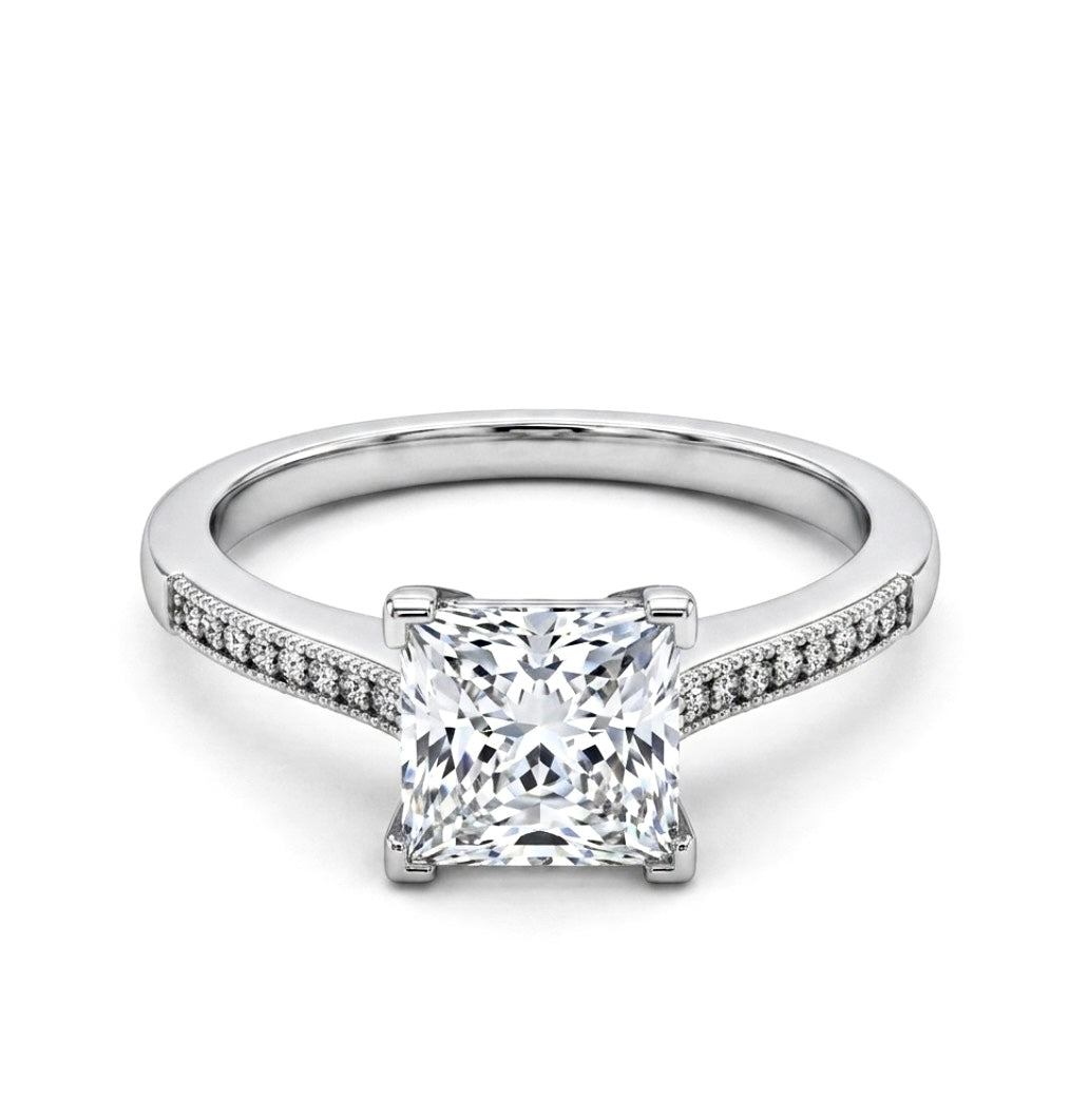 Sterling Silver Princess Cut Ring