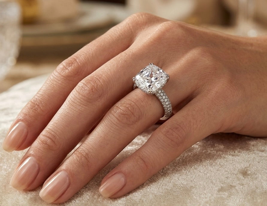 Sterling Silver Cushion cut Ring