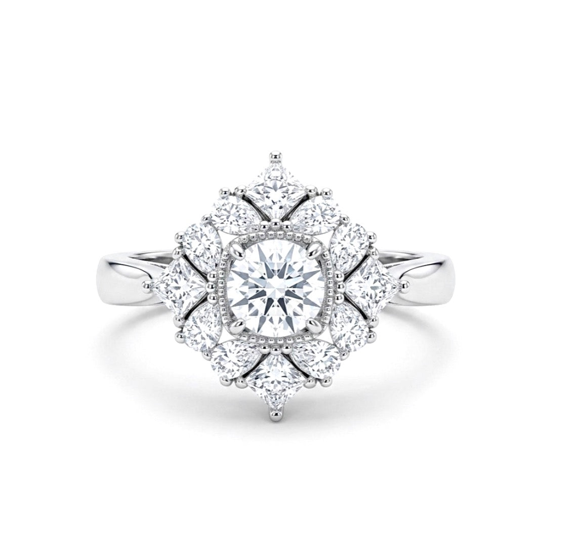 Sterling Silver Floral Design Ring