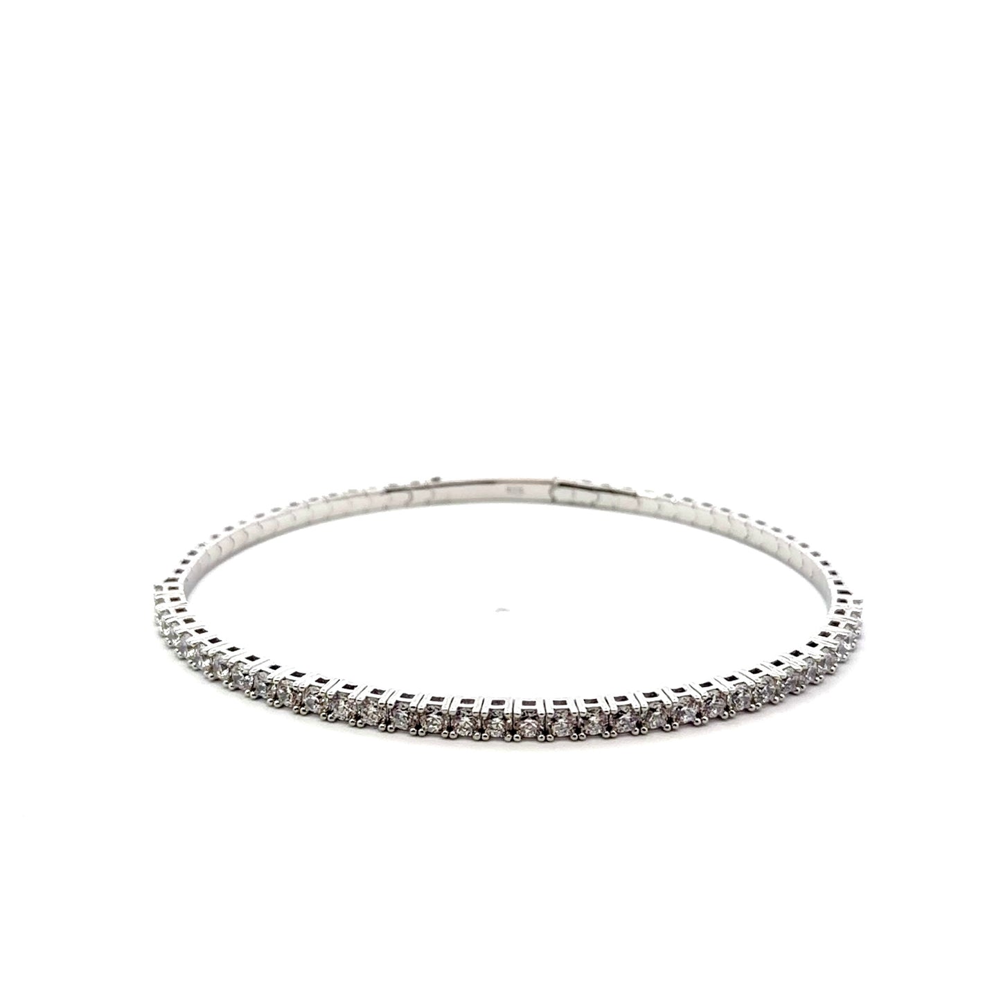 Sterling Silver Cubic Zirconia Bangle Bracelet