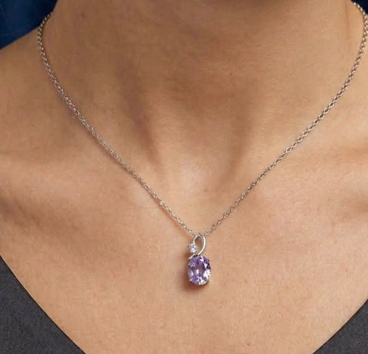 Sterling Silver Amethyst Necklace
