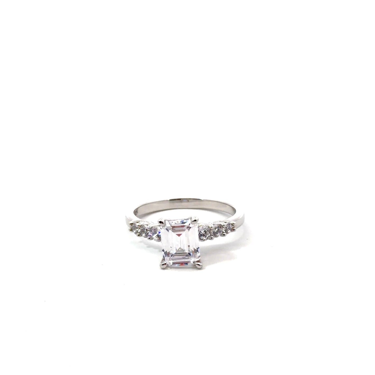 Sterling Silver Solitaire Engagement Ring