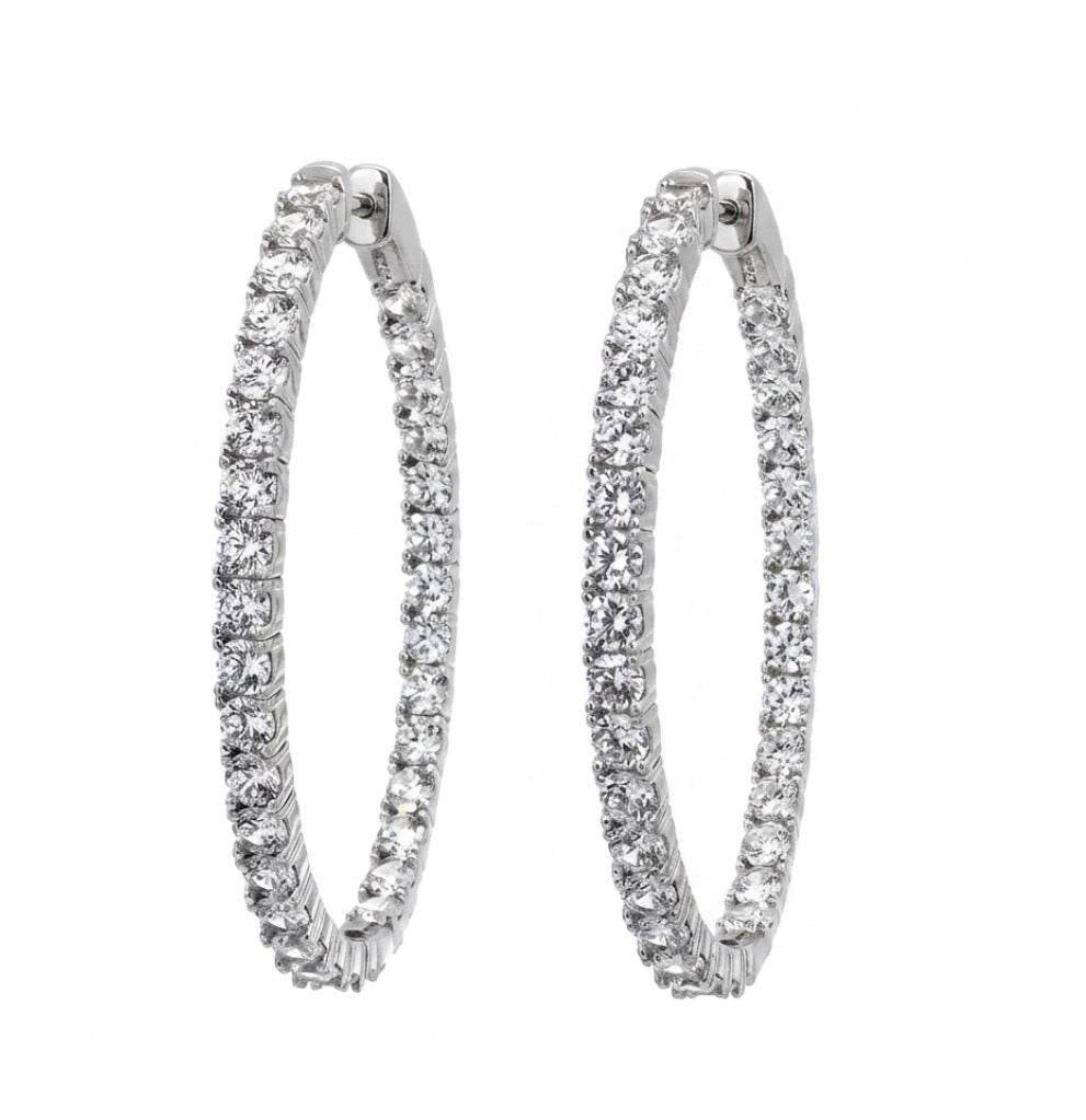 Inside-Out Oval Shape 2-inch Hoop Earrings