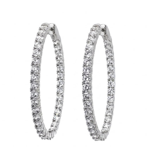 Inside-Out Oval Shape 2-inch Hoop Earrings