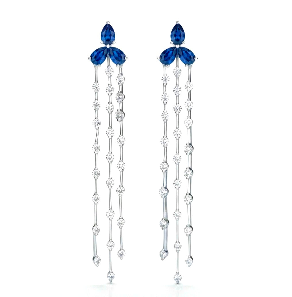 Sterling Silver Cubic Zirconia Chandelier Earrings