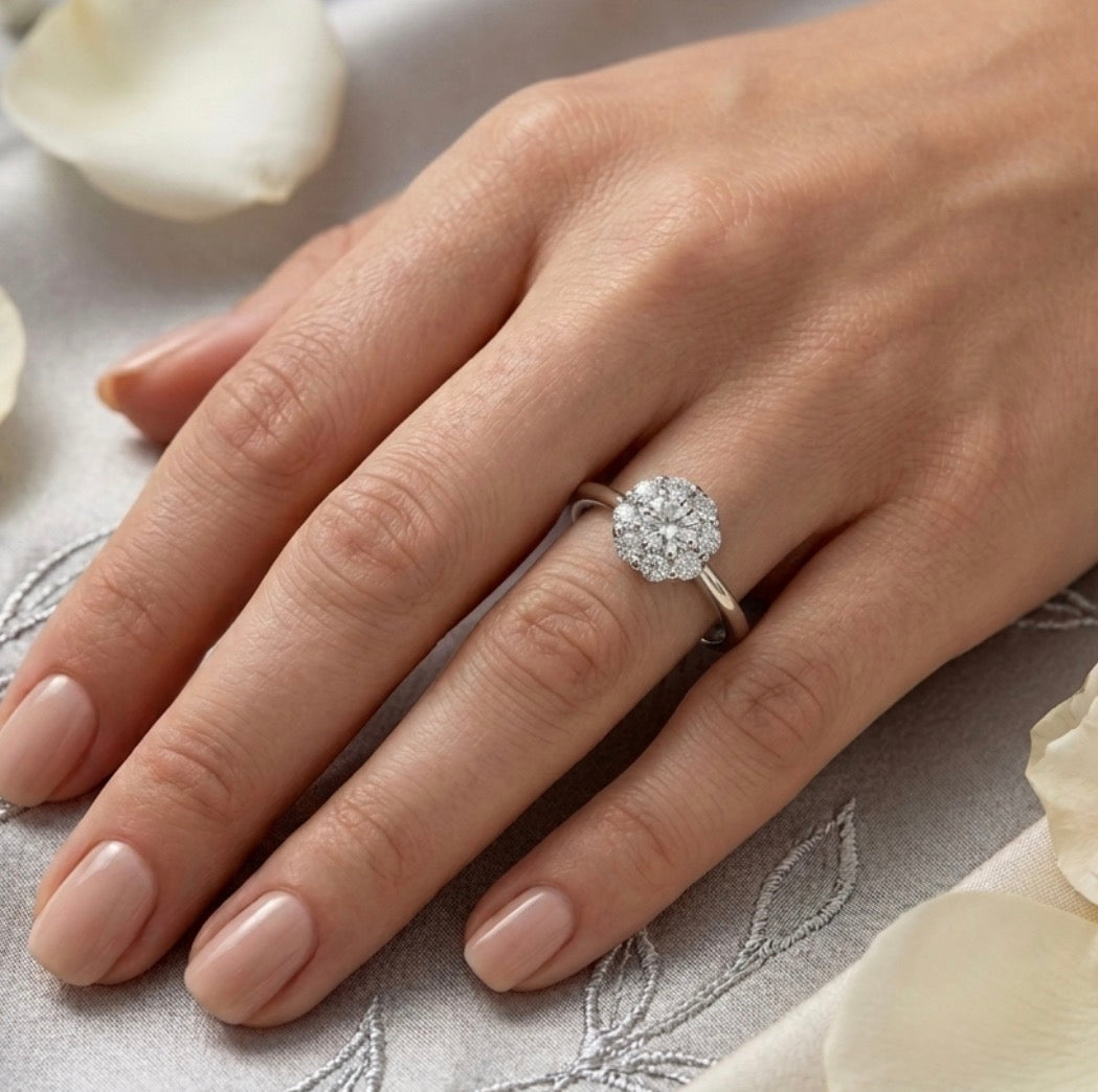 Sterling Silver Floral Design Ring