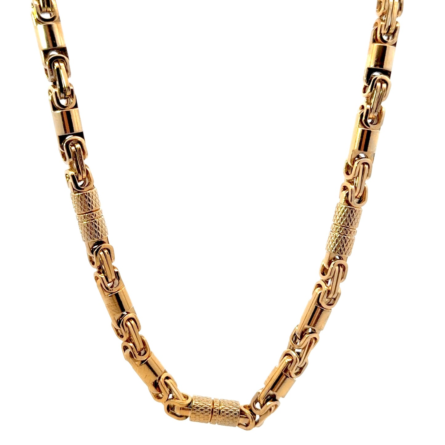 Men's Gold-Plated Byzantine Box Link Chain Necklace