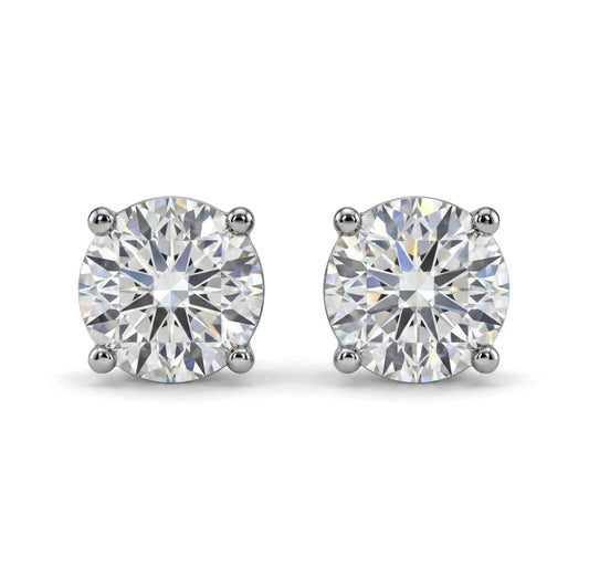 Sterling Silver Cubic Zirconia Classic Stud Earrings