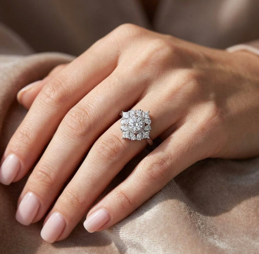 Sterling Silver Floral Design Ring