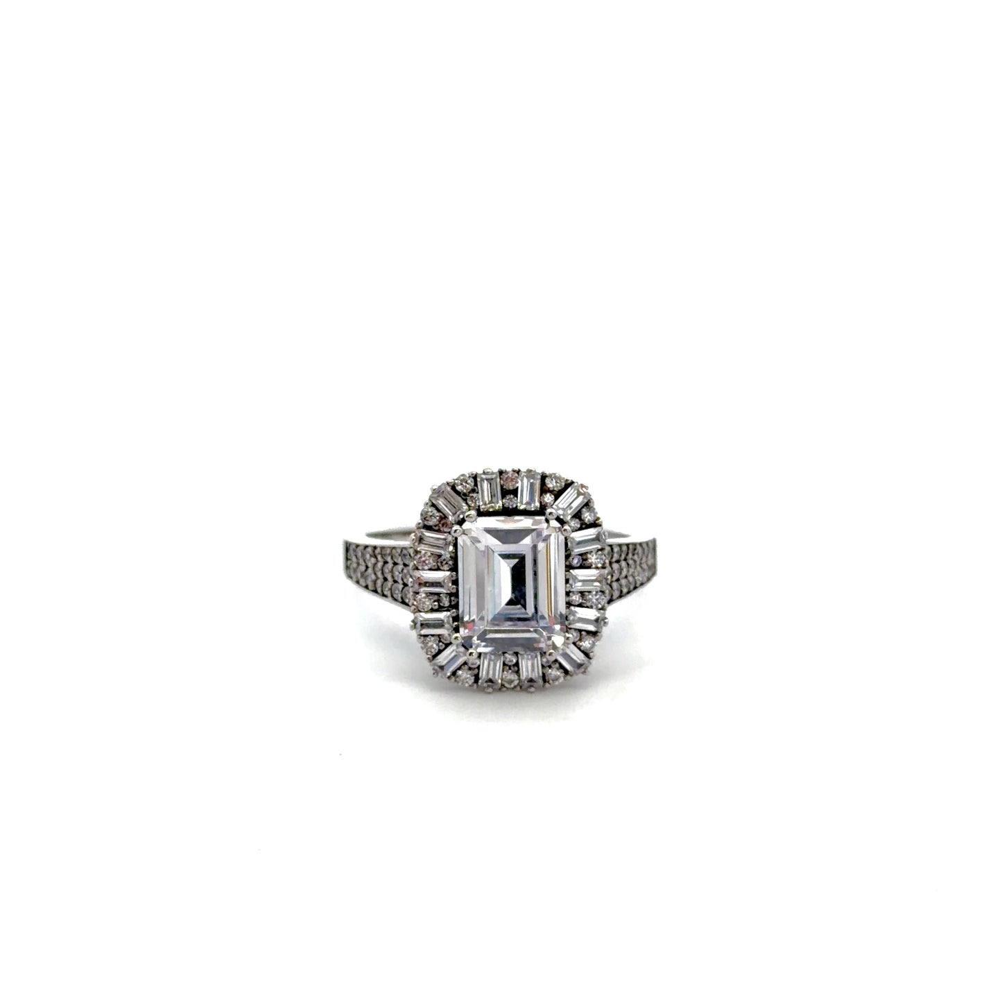 Sterling Silver Emerald Cut Ring