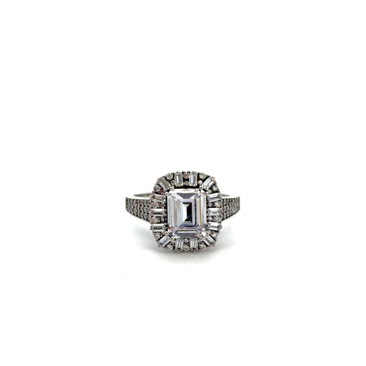 Sterling Silver Emerald Cut Ring