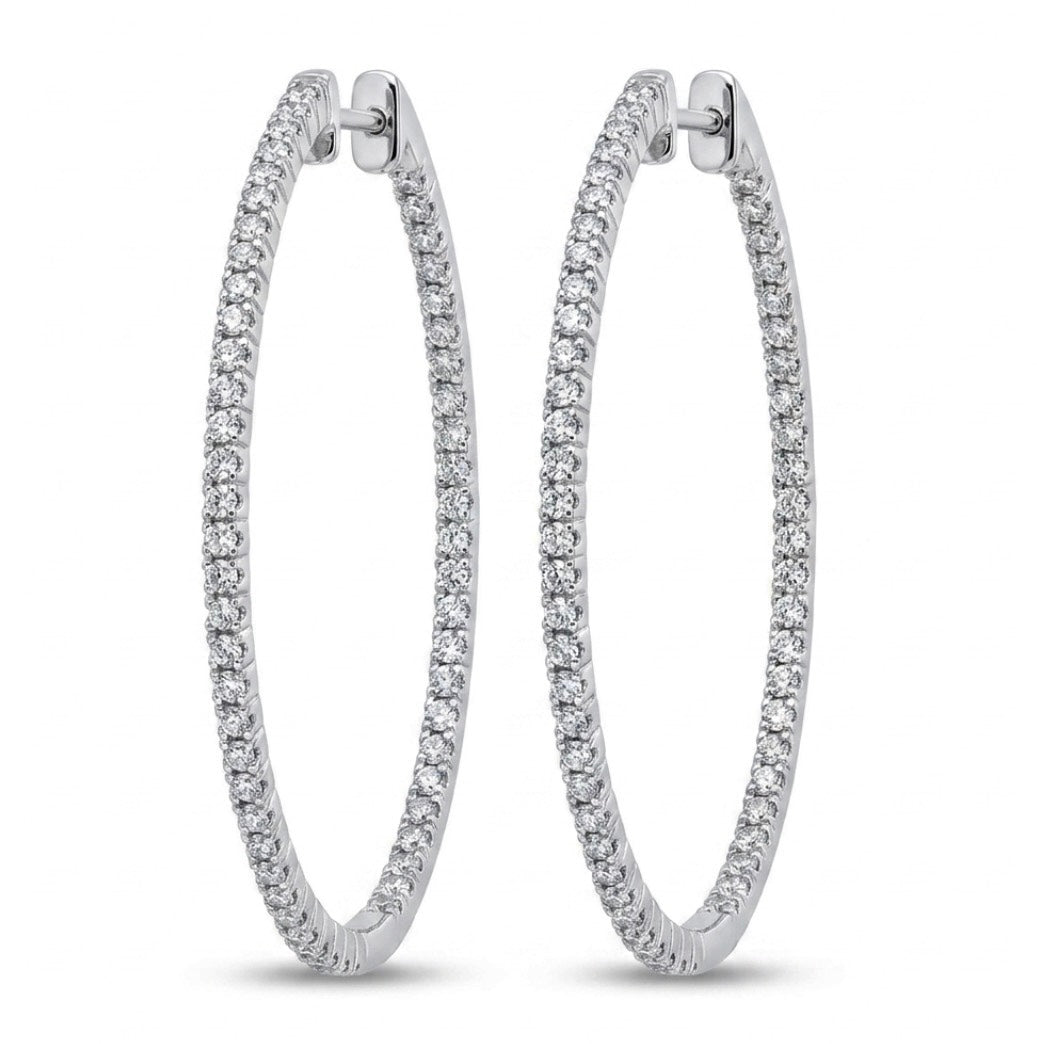 Inside-Out Oval Shape 1.87-inch 1.32 ct. Hoop Earrings