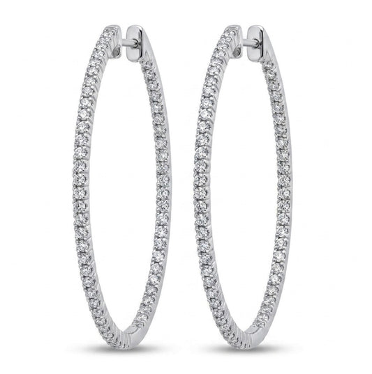 Inside-Out Oval Shape 1.87-inch 1.32 ct. Hoop Earrings