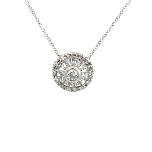 Sterling Silver Sunburst Cubic Zirconia Necklace
