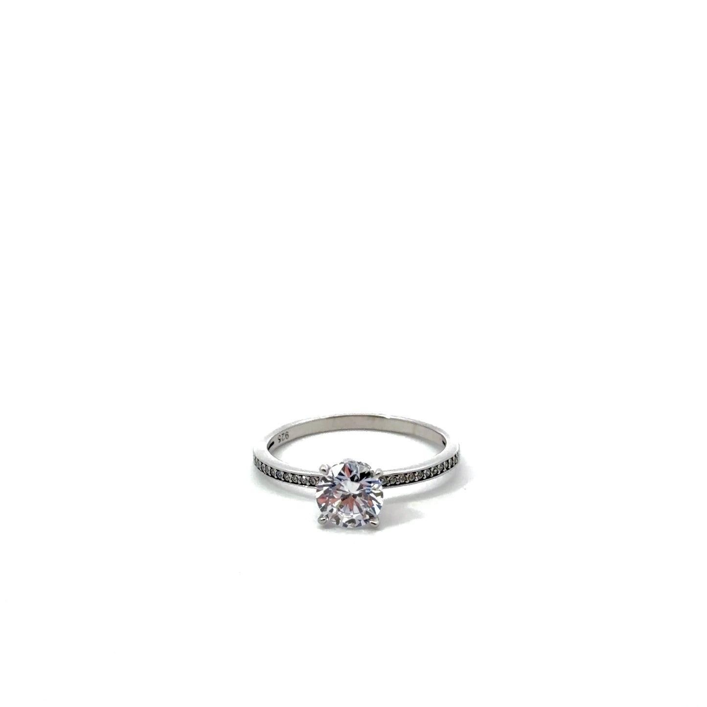 Sterling Silver Radiant Cut Engagement Ring