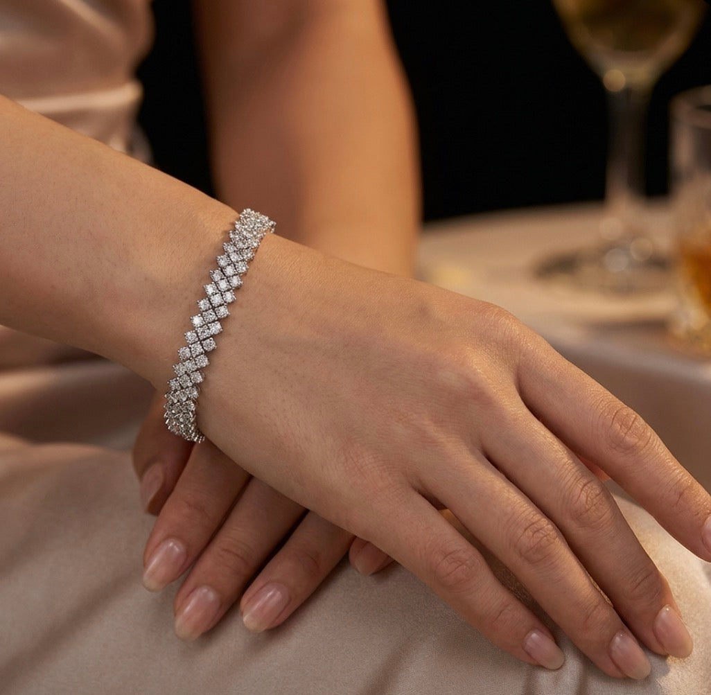 Sterling Silver Round Cubic Zirconia Tennis Bracelet
