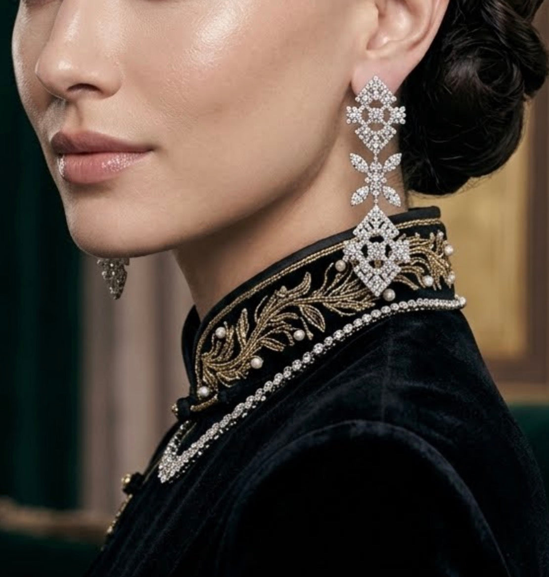 Chandelier  Floral Design Earrings